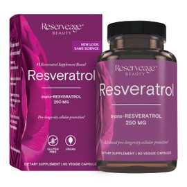 Reserveage - Resveratrol 250mg, Cellular Age-Defying Formula, 60 vegetarian capsules                                                                  