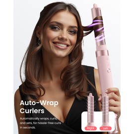 5 in 1 Hot Air Styler Wrap - High-Speed Hair Dryer, Volumizing Brush with Auto Curlers, Fast Drying & Frizz-Free Styling Straightening, No Heat Damage, Includes Travel Bag, Gift for Women