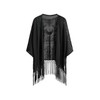 BEAUDRM Women's Goth Graphic Open Front Kimonos Boho Hippie Fringe