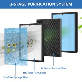 2 Pack AP1002 Replacement Fil-ter AP1002-RF, Compatible with AIRTOK AP1002 Air Puri-fier, H13 True HEPA