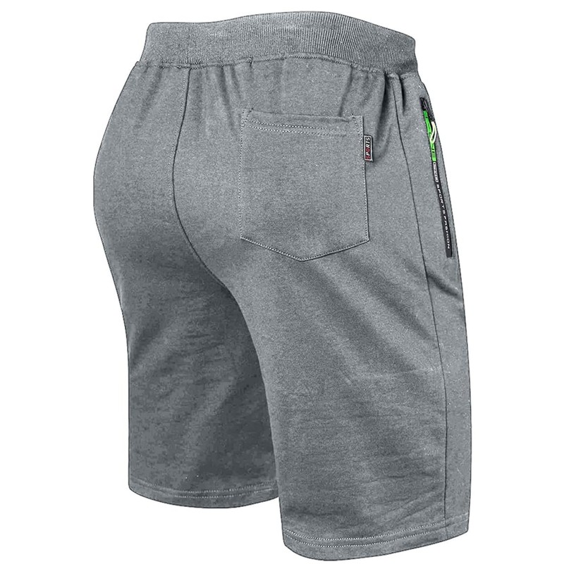 ZOXOZ Men's Summer Cotton Shorts with Zip Pockets - gray,