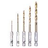 Amtech F1110 5 Piece 6.25mm (1/4") Titanium Coated high Speed