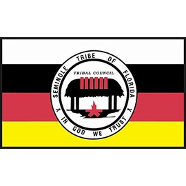 StickerTalk Seminole Tribe of Florida Flag Vinyl Sticker, 5 inches by 3 inches