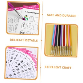 Baluue Manicure Training Kit Nail Practice Painting Template and Liner Pen Set Nail Types