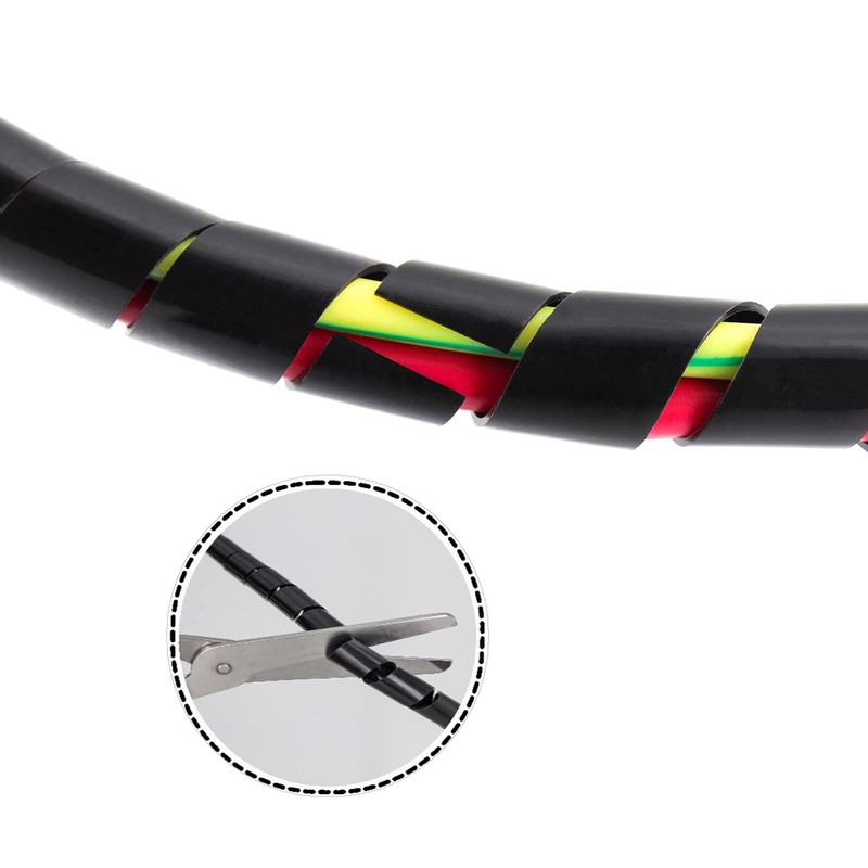 CSZD Spiral Cable Wrap,10ft – 1/4 inch Spiral Wire Wrap