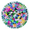 ANSGGB 200pcs Flower Polymer Clay Beads, Mixed Flowers Charm Spacer