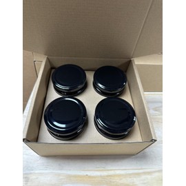 Glass Jars with Lids 4-Pack (6.5 Ounce) | Recyclable Black Jar Ideal for Storage | Small Jars with Black Lids | Leak Proof Storage Containers Airtight Seal - Perfect for Homemakers & Crafters