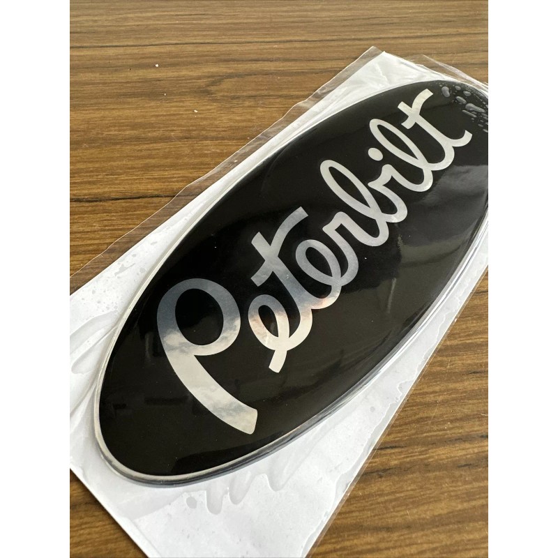 Peterbilt oem black/chrome replacement Peterbilt decal emblem genuine size &