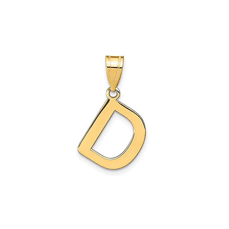 Real and Solid 14K Yellow Gold Polished Bubble Letter D