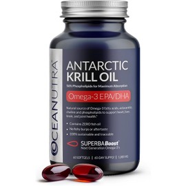 100% Pure Organic Krill Oil 1000mg, 60-Day, Omega 3, Highest Concentration 56% Phospholipids, Wild Caught, Sustainable Traceable Antarctic SuperbaBoost, Astaxanthin, Heart, Skin Care, No Fish Oil
