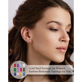 Sistble September Birthday Gifts for Women Gold Studs Earrings for Women Sapphire with Peridot Earrings Dainty Gold Jewelry 50th 40th 21st Birthday Gifts for Her Anniversary Christmas Gift Basket