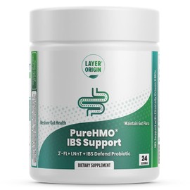 Layer Origin PureHMO IBS Support - Clinically Tested Super Prebiotic + Probiotic for IBS - Strengthen Gut Barriers and Restore Your Gut Functions