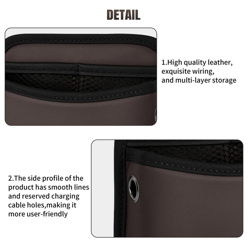 JEYODA Car Seat Side Storage Pocket, Small Organizer,PU Leather Multifunctional