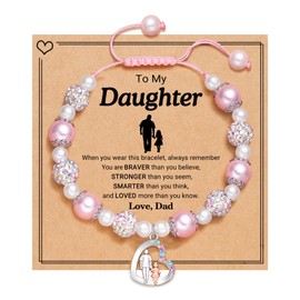UNGENT THEM Daughter Gifts from Dad Daddy Father Easter Valentines Birthday Daughter Bracelet