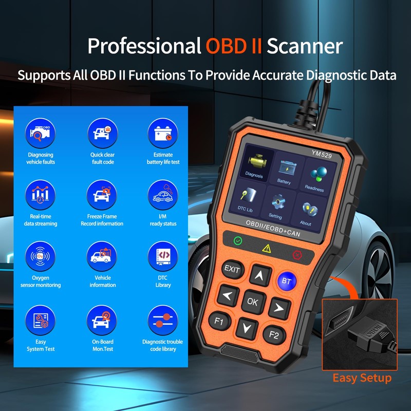 BingoHive Professional OBD2 Scanner with Battery Tester - Diagnostic Tool