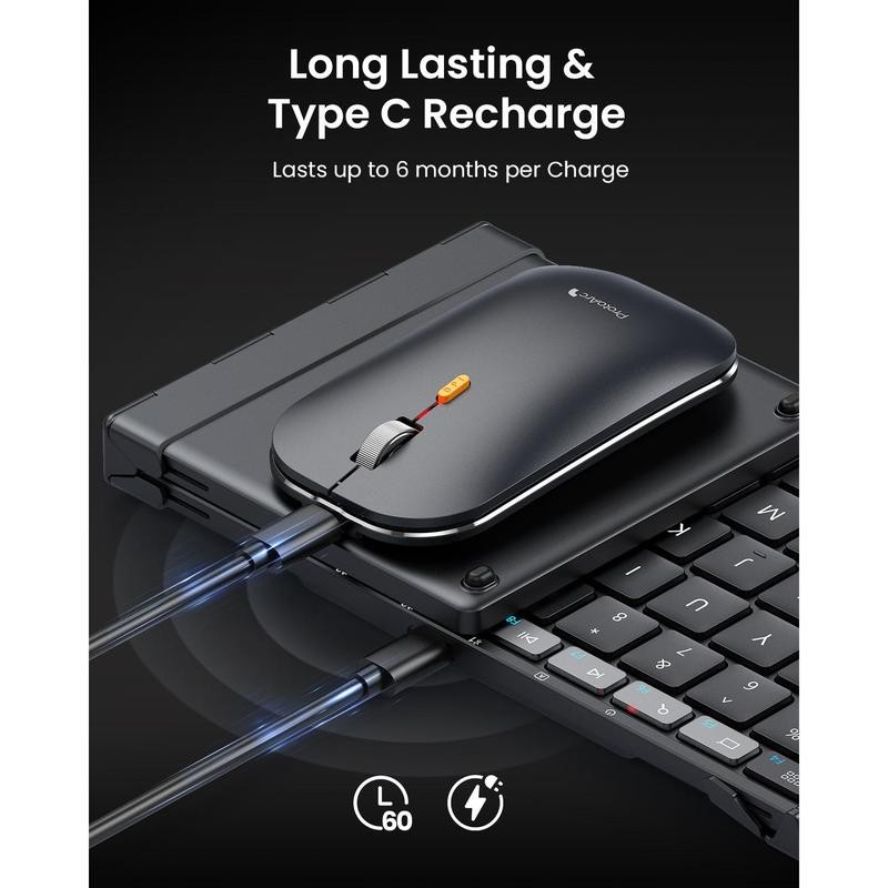 ProtoArc XKM01 CaseUp Foldable Keyboard Mouse Combo, Portable Bluetooth Keyboard