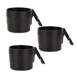 Diono XL Car Seat Cup Holders for Radian and Everett Car Seats, Pack of 3 Cup Holders, Black