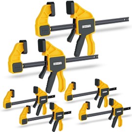 Heavy Duty Bar Clamps for Woodworking – Quick Grip Clamps Set – 4 PCs of 6 Inch & 2 Pcs of 12 Inch Wood Clamps for Gluing, Carpentry, DIY, and Metalworking