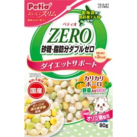 Petio Delicious Slim Double Zero Sugar and Fat, Crispy Bolo, Mixed with Vegetables, 2.8 oz (80 g) Bag