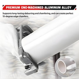 BARTOO Deburring Tool for Plastic Pipe, Professional PVC Pipe Reamer Deburrs for Six Pipe Sizes, 1-1/4 to 4-Inch, PVC Chamfer Tool for Sharp Blade