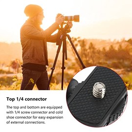 Mini Cabezal de Bola, Soporte de Montaje de Interfaz de Zapata Fría de 1/4 Pulgada Gimbal Mini Cabezal de Bola de Monitor Ajustable de 180 Grados, para Luz de Flash de Trípode de Cámara DSLR