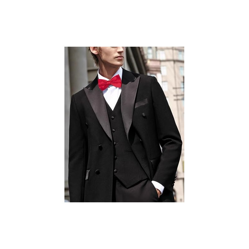 RBOCOTT Red Pre-tied Bow Tie Adjustable Bowtie for Men(21)