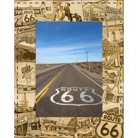 Route 66 Laser Engraved Wood Picture Frame Portrait (4 x 6)