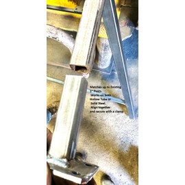 8" Weld on Railings Square Post Repair Mount with Bolts for 1-inch Rail Legs, 3-inch Base Plate 1" Handrail Solid or Tube Posts Repairs Kit Metal Loose Rusty Broke Stair Outdoor Rails-Furniture Legs