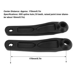 2PCS Bike Crank Sets, 170mm Aluminum Alloy Electric Bike Crank Set for BNI MINI ISIS Mid Drive Motor Bike Accessories