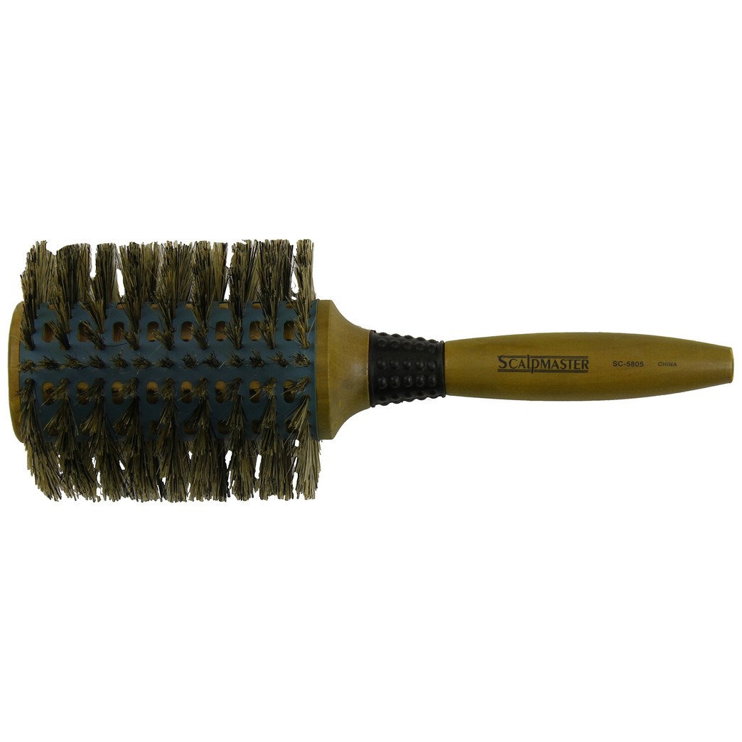 Scalpmaster Ceramic Boar Bristle Vented Round Brush, 4 Inch