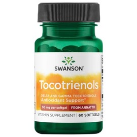 Swanson Deltagold Tocotrienols - Annatto & Vitamin E Tocotrienols - 99% Tocopherol Free (60 Softgels, 50mg Each)