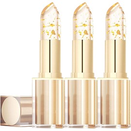 3 barras de labios transparentes que cambian de color, brillo brillante a prueba transferencia, barra labios hidratante que cambia color para mujeres, larga duración 24 horas, resistente a l