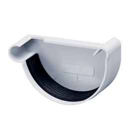 Inefa End NW 150 Grey Left Lens Plastic, Gutters, Roof Drain Grey St