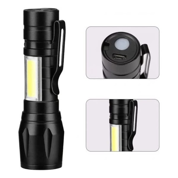 Hobimtek Taktikal Fener Led USB Ultra Güçlü Mini Boy Şarjlı