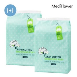 Mediflower 대용량 클린 코튼 엠보싱 화장솜 메가팩 1000매x2 Large Capacity Clean Cotton Embossed Cotton Pads Mega Pack 1000 Sheets x 2