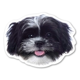 Magnet America (Black and White) Shih Tzu Dog Magnet is 4.375" x 5.75" Made for Vehicles and Refrigerators