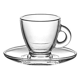 Borella Casalighi Rome Caffe with Plate Set Transparent, 12 Units