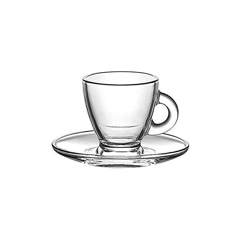 Borella Casalighi Rome Caffe with Plate Set Transparent, 12 Units