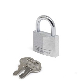 Master Lock 9140EURD Key Padlock in Aluminium, Grey, 4 x 5,9 x 1,3 cm