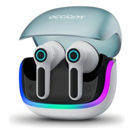 Audífonos Bluetooth Gamer Inalámbricos Occiam G07 In Ear In Gris - Luces RGB Cool, 80H Duración, 10mm HIFI, 360° Sonido Surround, 45ms Latencia Baja, Doble Micrófono, Carga Rápida 10min