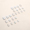 Clataly 24 Pcs Square Nail Silver Glitter Powder Fake Nails