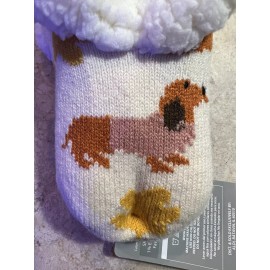 Serra Dachshund Slipper Socks, Sherpa Lined. Women’s Shoe Size 4-10. NWT.
