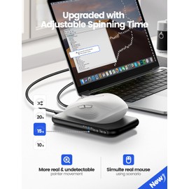 EAXBUX EAXBUX Ultra-Slim Mouse Jiggler,100% Undetectable Mouse Mover Jiggler Device Shaker with Adjustable Spinning Time,Random Movement,Gifts for Keeping PC/Laptop Active & Secure to Improve Work Efficiency