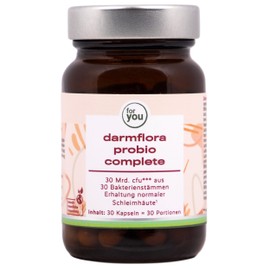 for you darmflora probio complete 30 Kapseln - Multispezies Probiotika mit 30 essentiellen Milchsäure- und Bifidobakterienstämmen - auf die Bedürfnisse einer gesunden Darmflora abgestimmt