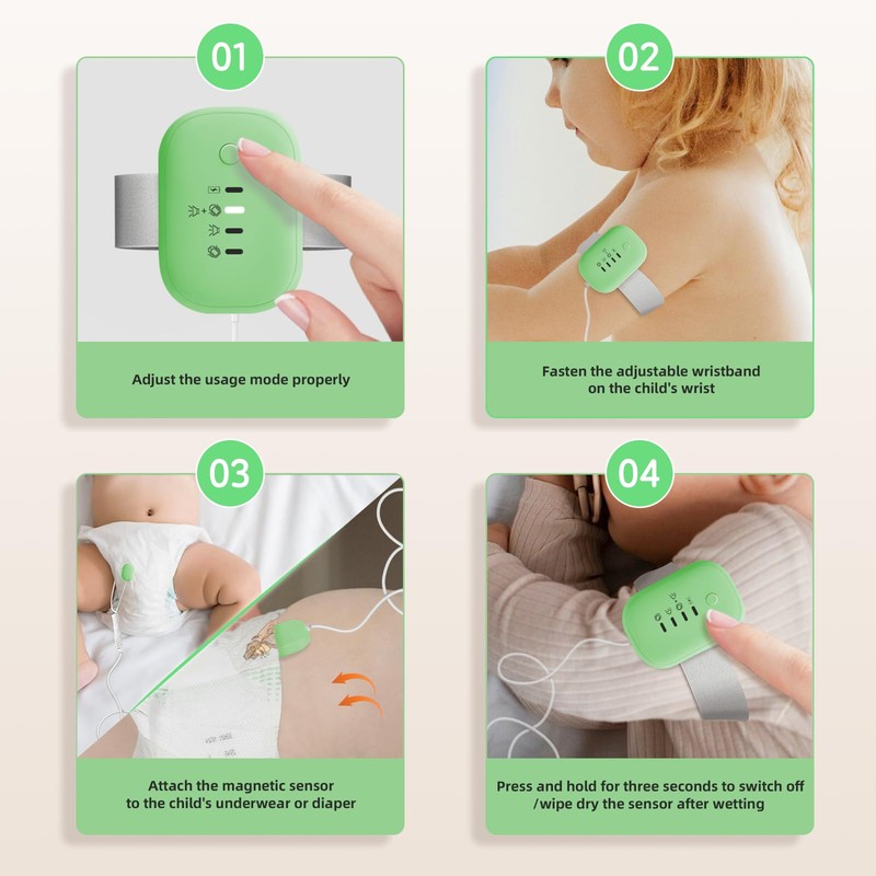 Bed Wetting Alarm for Boys and Girls - USB Rechargeable,