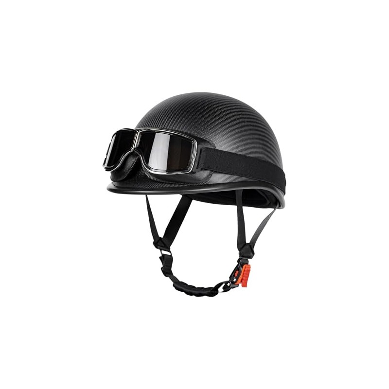 Vintage Motorcycle Half Shell Lightweight Carbon Fiber Open Face Helmets