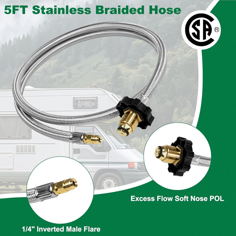 Extend A Stay RV Propane Kit, Propane Brass Tee 4