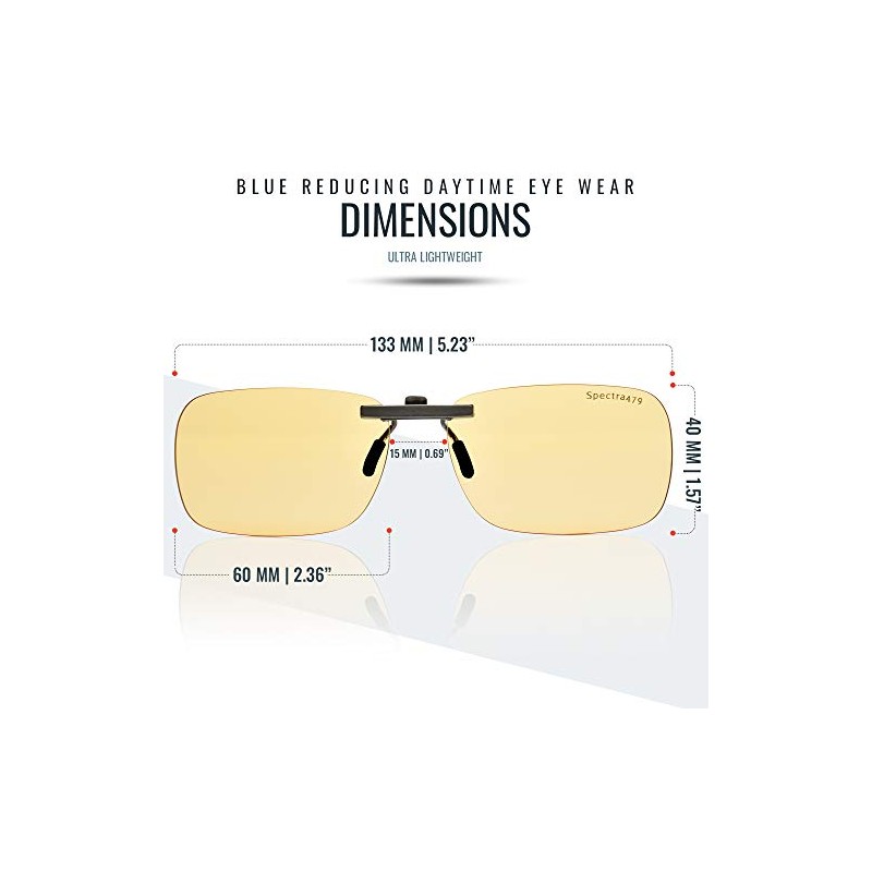 Clip-on Blue Light Reducing Lenses for Daytime Screen and Gaming