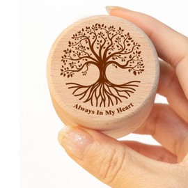 Small Wood Urn for Human Ashes, Tree of Life Wooden Box Urns for Ashes - Biodegradable Cremation Urns for Human Ashes or Pet Ashes, Pet Hair Keepsake Box
