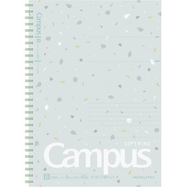Kokuyo Campus Soft Ring Notebook, Limited Sheer Stone Pattern, Semi B5, B Ruled, S111BT-L1 (-4, Mint Green)